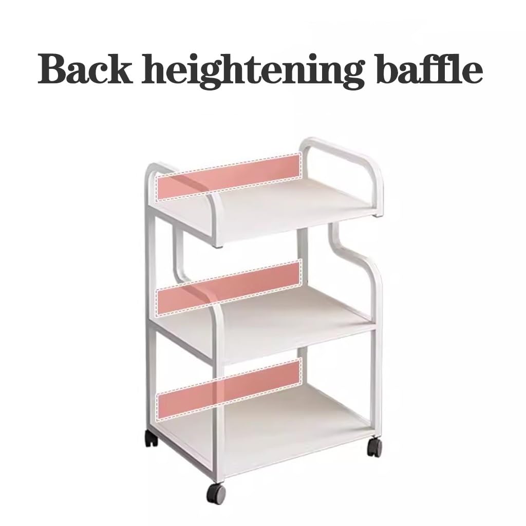 Carrito con Ruedas para salón de Belleza, Carrito móvil con Ruedas, Carrito de Esteticista, Carrito de Almacenamiento para masajes, tratamientos faciales, Tatuajes, Carri(Talla única Blanca)