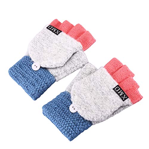 ENticerowts Moda Mujer Invierno Cálido Grueso Tejido Flip Cover Guantes Sin Dedos...