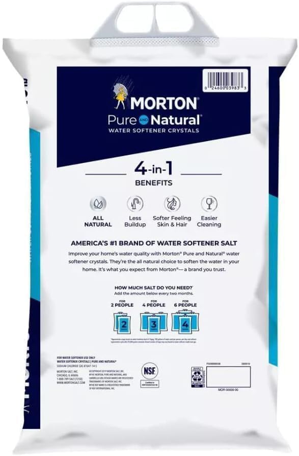 2 pk morton water softener salt crystals pure and natural 4 in 1 40 pounds