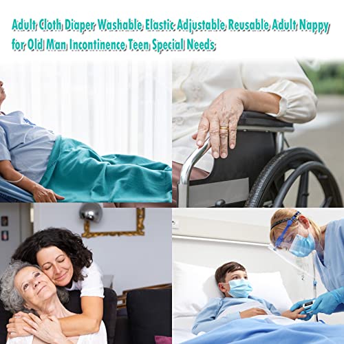 Adult Cloth Diaper Reusable Incontinence Pants Cloth Diaper Wraps Washable Overnight Leakfree Underwear For Women Men Elderly,Disabled(Blue) #TOP6
