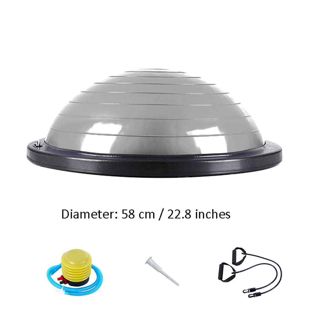 Yoga Balance Ball?Half Ball Balance Trainer With Straps Yoga Balance Ball Anti Slip For Core Training Home Fitness Strength Exercise Workout Gym 58cm/22.8 inch (Color : D)