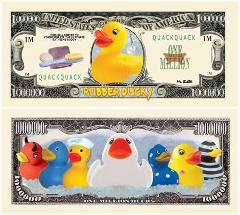 Pack of 25 - Rubber Ducky Million Dollar Collectible Novelty Bill (Not Real Currency) - Fun Item For Jeepsters, Jeep Clubs and Lovers Of Jeeps