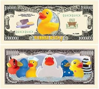 Set of 5 - Rubber Ducky Million Dollar Bill