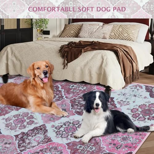 Image of IEUUMLER Washable Pee Pads for Dogs, 2 Pack Reusable Pee Pads for Dogs Non-Slip Grip, Super Absorbent Waterproof Puppy Pads for Potty Training, Playpen, Crate, Whelping Box EU011 Pink, 36x31