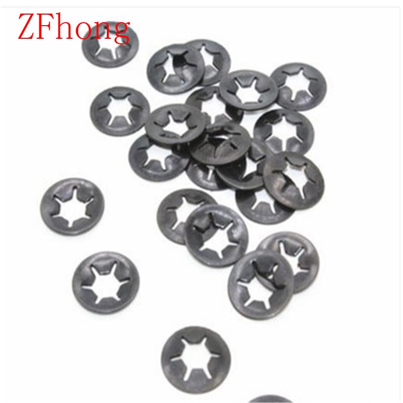 Generic 1000pcs m2.5 m3 m4 m5 m6 m8 Star Lock starlock Push on Fixes Clip Washer 65Mn - (Inner Diameter: M2.5 1000pcs)