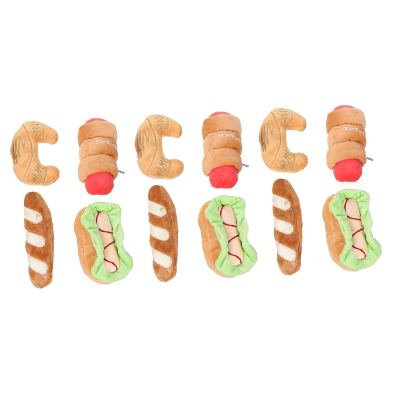 YARNOW 12pièces Jouets Peluche Squeak pour Chiens Et Jouets Molarisés Résistants pour Chiots De Hamburger Saucisse Jambon