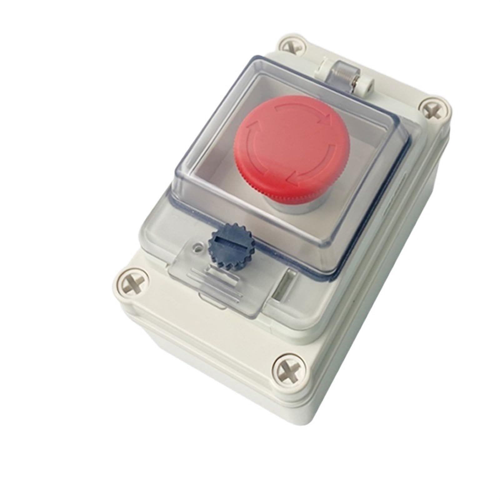 WQGQPXOB M22 Outdoor Waterproof IP67 Push Button Switch Box Emergency Stop Control Distribution Red 10A Screw Installation