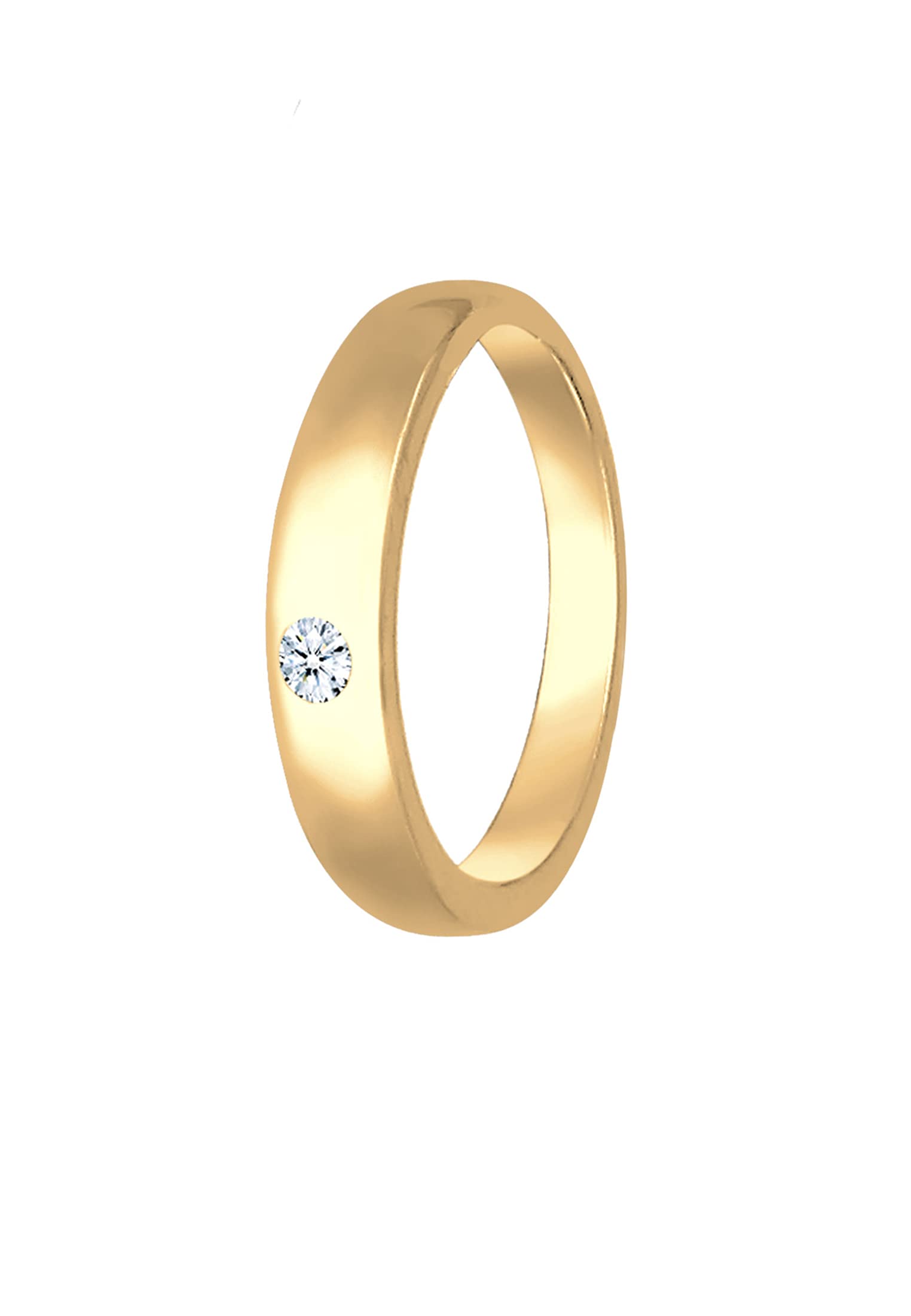 Elli DIAMONDS Anhänger Anhänger Kinder Taufring mit Diamant (0.005 ct.) in 585 Gelbgold