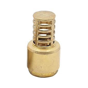 Brass Foot Valve 1 inch NPT Check Valve Female Connection One Way Foot Valve Backflow Preventer with Holes Strainer Filter for Well Jet Pumps Foot Valve