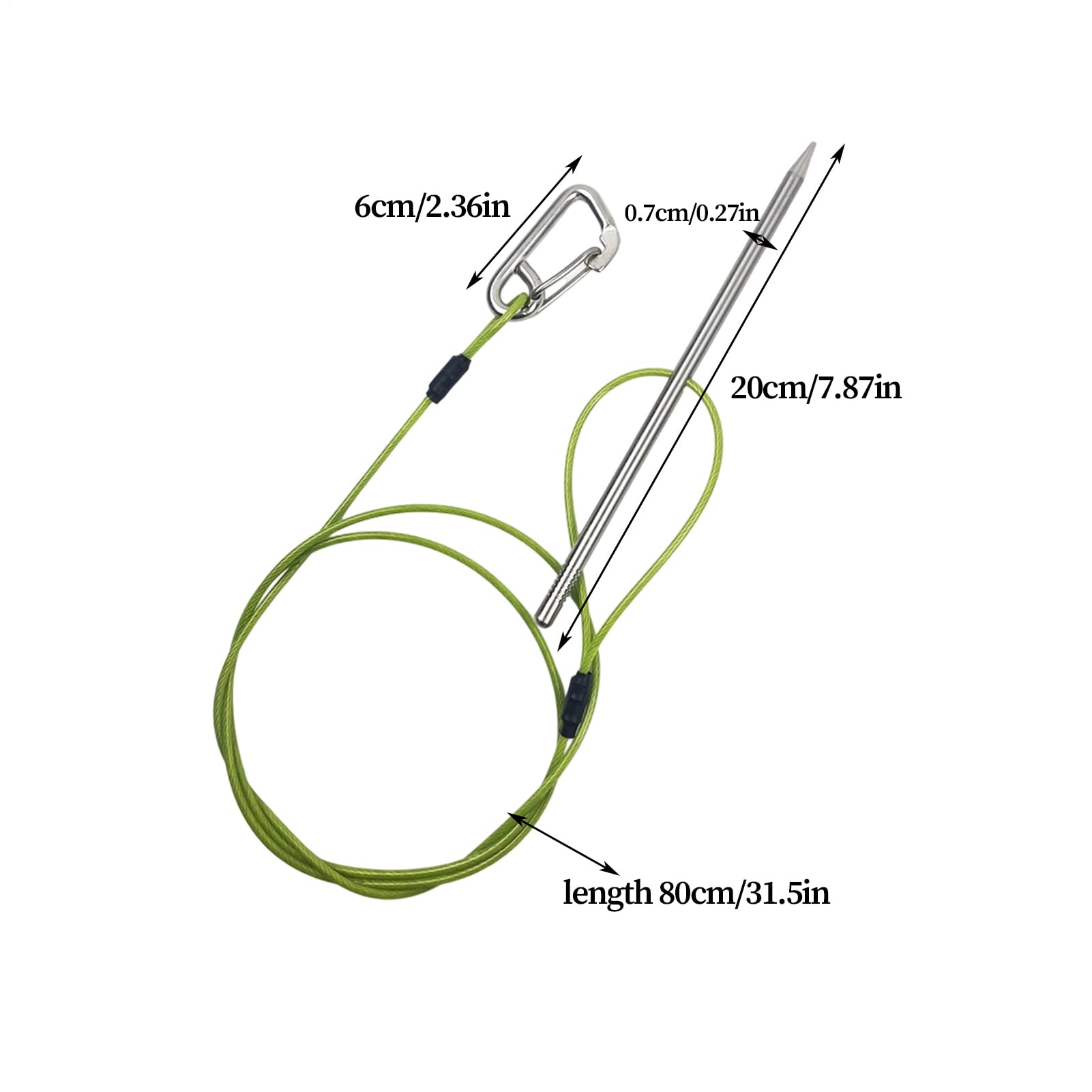 Extractor de pescado de acero inoxidable | Cuerda de clip resistente | Con mosquetón y pinza de pescado, para submarinismo, kayak, lago, estanque, zona costera