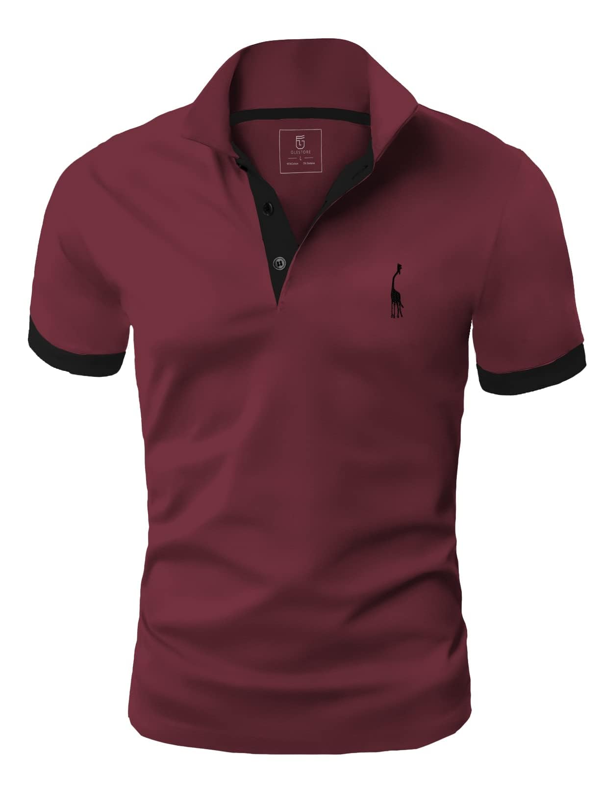 GLESTORE Poloshirt Herren Männer Hemd Herren Kurzarm Giraffe Stickerei T-Shirt Sommer Golf