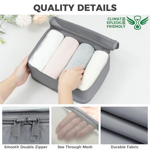 Image of BAGAIL 9 Set Packing Cubes with Packing List Luggage Packing Organizers for Travel Accessories (Pewter Color)