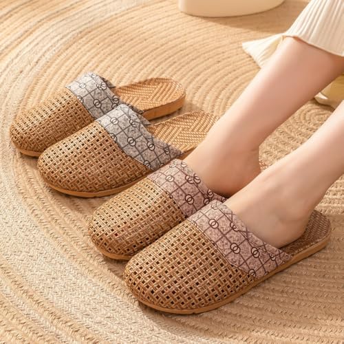 Premium Comfort Cool Breathable Linen Straw Summer Slippers For Men Non Slip Slides Sandals Indoor Outdoor Footwear4