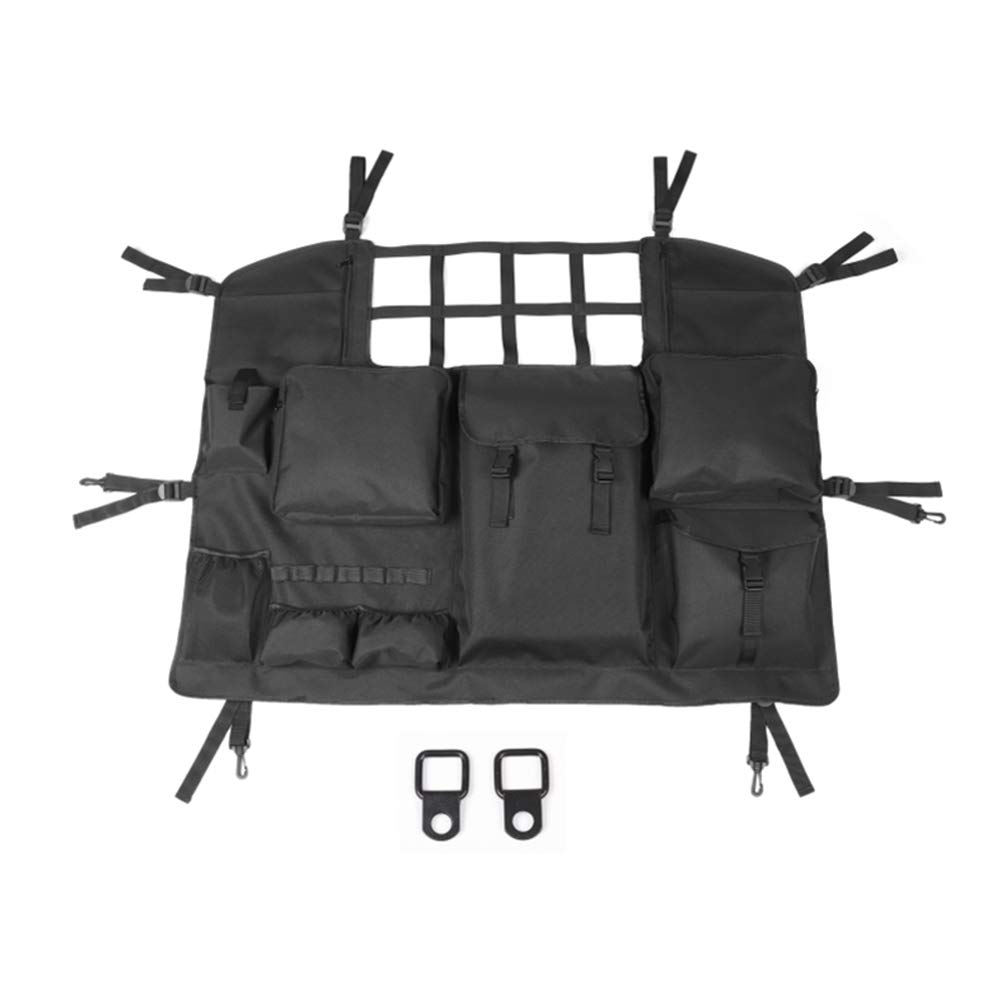 idain Trunk Cargo Tool Organizer Backseat Pet Dog Barrier,Tool Storage Bag Holder Cabin Divider for Jeep Wrangler JKU JLU 2007-2020 4 Doors ONLY