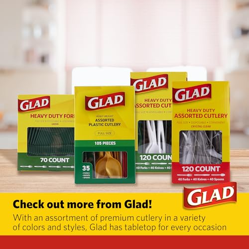 Glad Clear Disposable Plastic Cutlery Set, 120 Count Value Pack - image 6