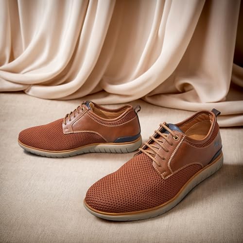 Image of Neeman's The Derbies for Men | Knit Base and Faux Leather Derby Sneakers | Comfortable and Breathable Mesh