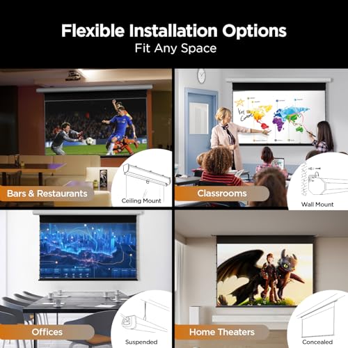 Pantalla ALR motorizada con soporte y proyector 4K UHD 100" miniatura 4