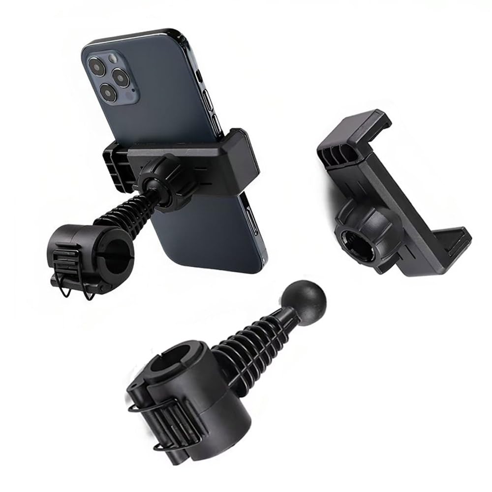 BROLAVIYA 360° Adjustable Mobile Holder for Pipe & Rod Mount, Flexible Gooseneck Phone Clamp with Anti-Slip Grip, Universal Smartphone Holder for Camera, Tripod, Ring Light, Boom Arm, Black, 1 Piece-picture-18