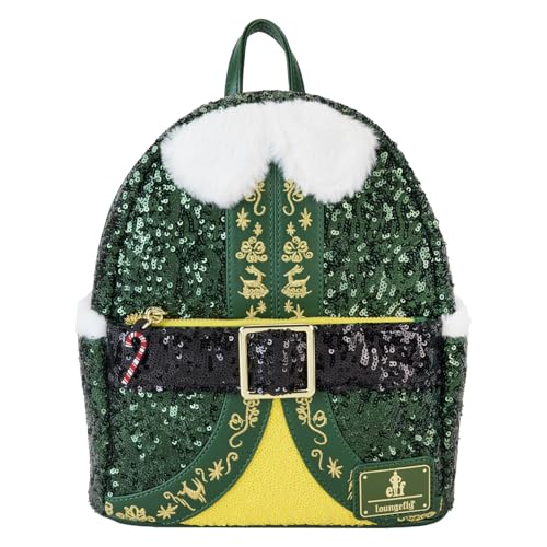 Loungefly Warner Brothers Elf Buddy Sequin Cosplay Mini Backpack