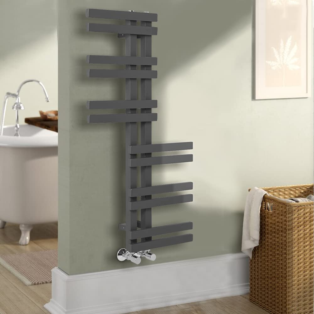 Warmehaus Designer Bathroom Heated Towel Rail Warmer 1000x550mm Anthracite