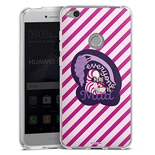 Custodia di silicone compatibile con Huawei P8 Lite 2017 Custodia trasparente Cover per smartphone trasparente Disney Alice nel paese delle meraviglie Stregatto