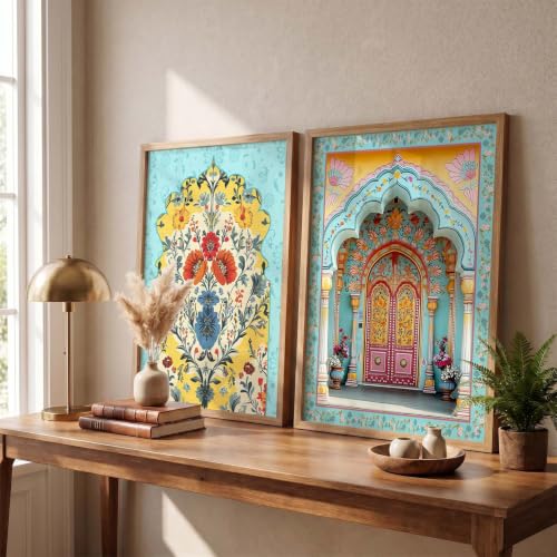 Image of kotart - Indian Wall Art Home Decor Frames Framed Wall Painting for Home Room Bedroom Office Decor Paintings For Decoration Pichwai Art Painting Decoration Poster With frames Traditional Indian Madhubani Paintings Living Room set of 2 (2, (35x37 Inch), Framed)