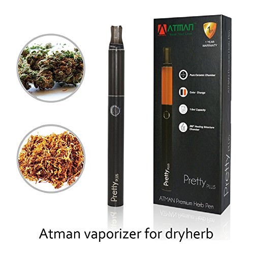 vaporizador,Atman® Prettyplus vaporizador elecontronico vaporizador hierba de vapor con cámara de cerámica con estructura de calentamiento de 360°cigarrillo electronico profesional,sin nicotina