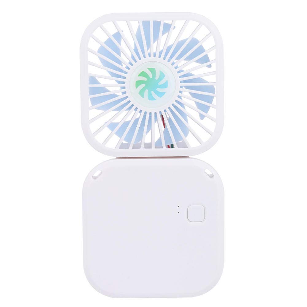 UDPOIUYT Hand Held Fan, Mini USB Wearable Hanging Foldable Neck Fan - Multicolor(Bianca)