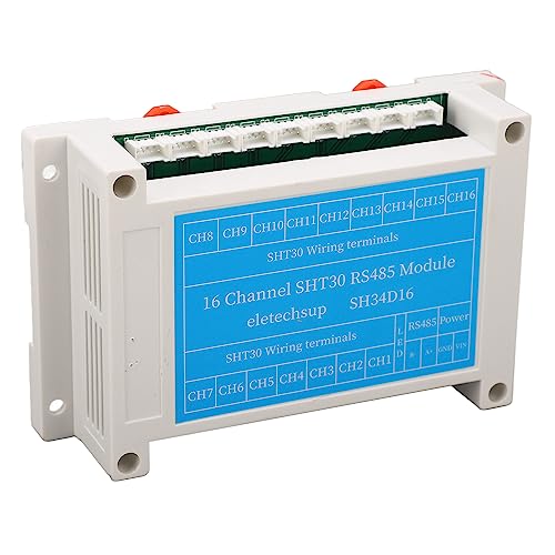 Temperature and Humidity Collector, 16CH Acquisition Module RS485 Temperature Humidity Acquisition Module DC 8?30V, Temperature & Humidity