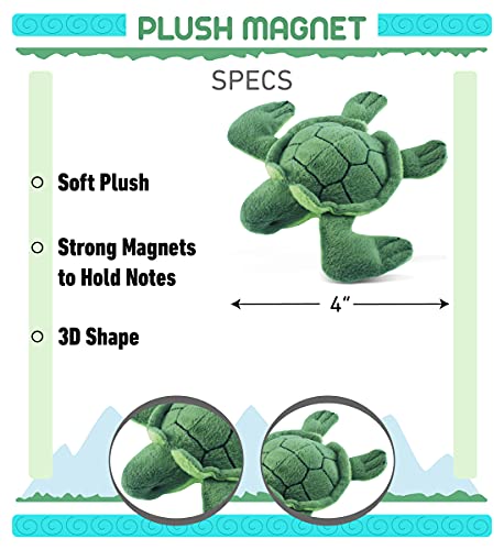 Imán de Peluche Decorativo Tortuga Marina Verde 4 Pulgadas miniatura 2