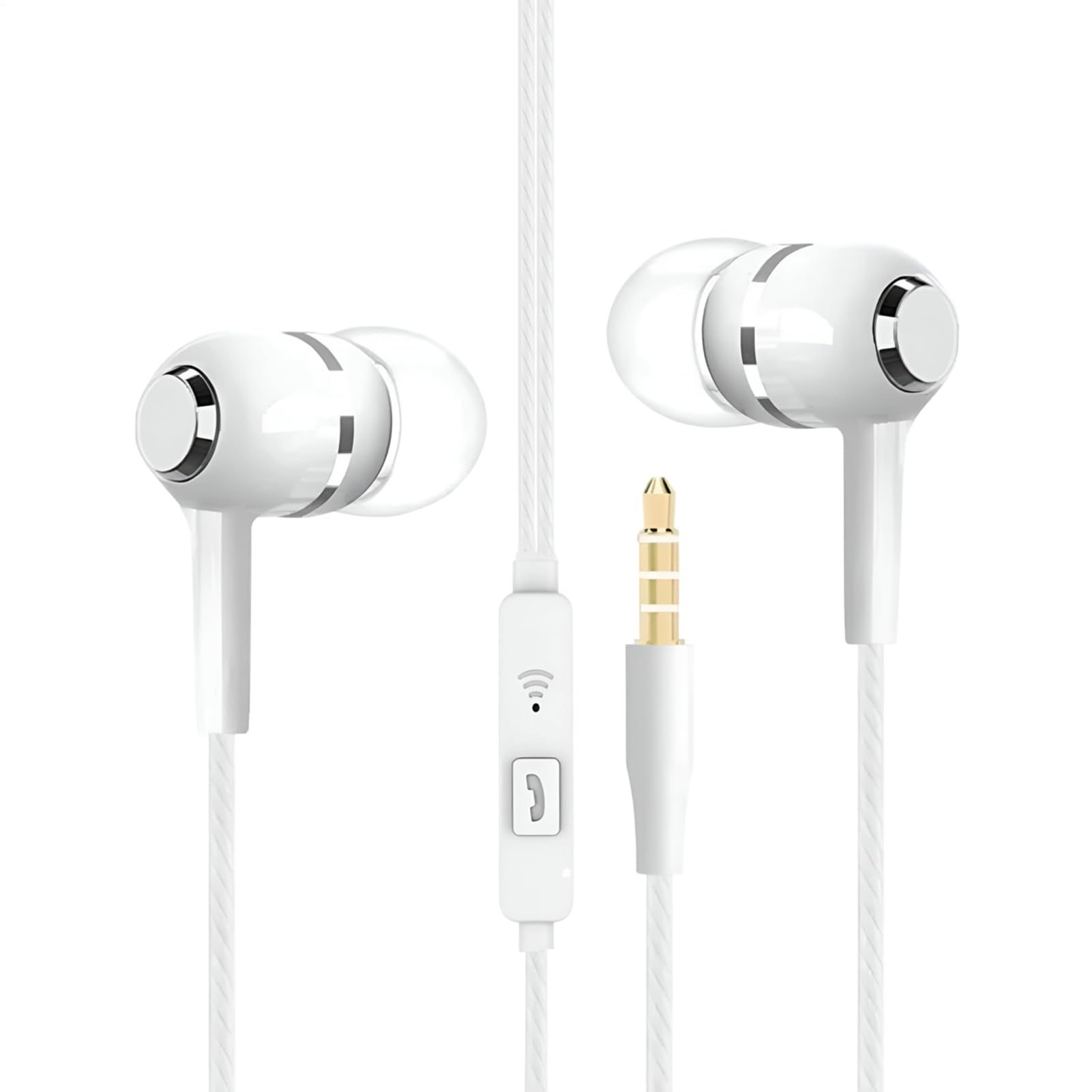 Generico Auricolari cablati, cuffie cablate | Telefoni auricolari con cavo | Auricolare a cavo Boost da 3,5 mm per la musica per allenamento per aerei da viaggio da viaggio