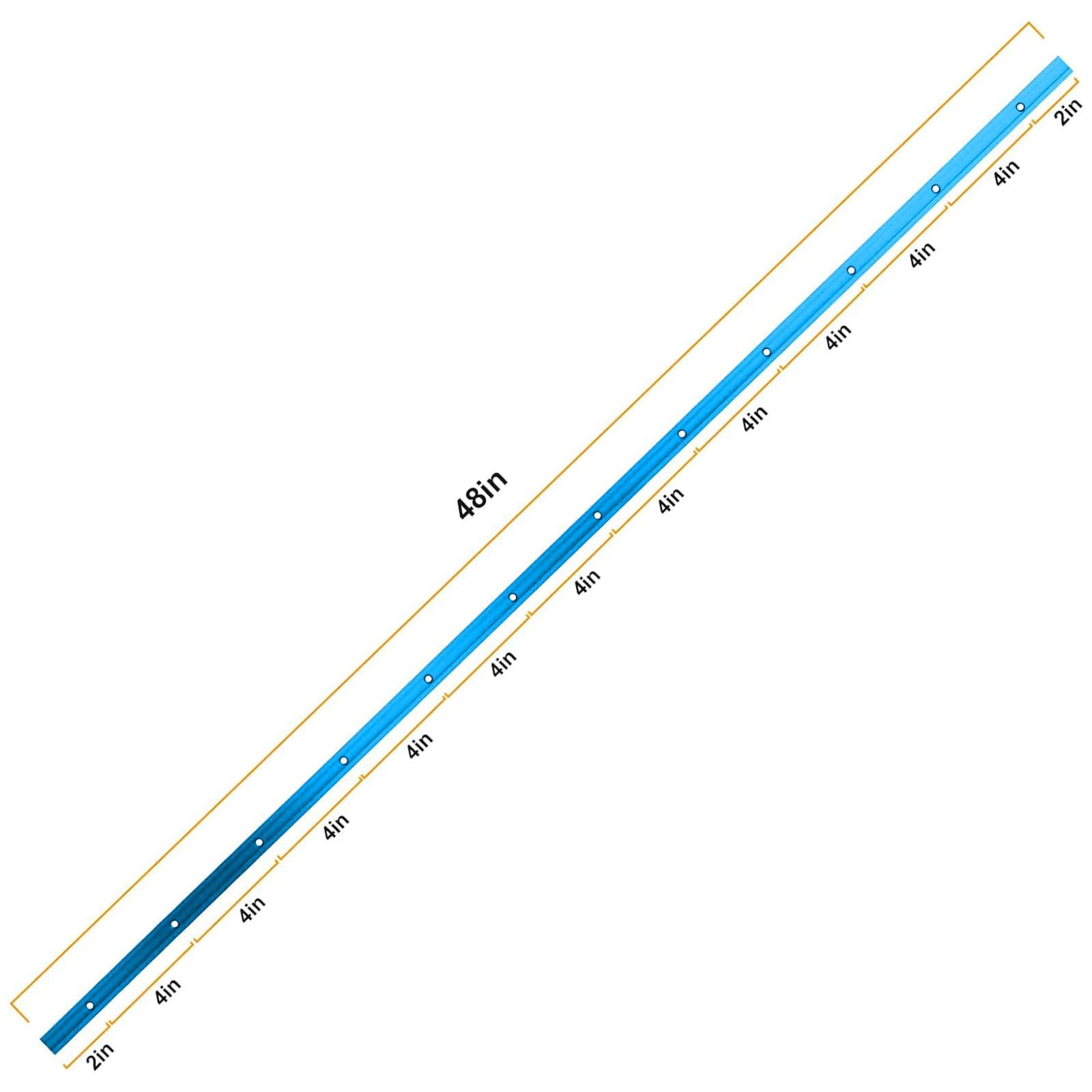iMetrx T Tracks Woodworking Aluminum 48 inch 1220 mm Light Blue 4 Pcs Double Cut Profile Universal with Predrilled Mounting Holes for Universal T-Track Accessories - Image 4