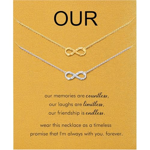 Baydurcan Infinity Necklace for Best Friend Friendship Gifts for Women BFF Necklace for 2 Best...