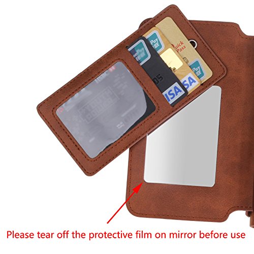 Urvoix For Phone Se 5S 5 Case, Premium Leather Zipper Wallet Multi-Functional Handbag Detachable Removable Magnetic Case With Flip Card Holder Cover For Appple Iphone 5 5S Se #TOP5