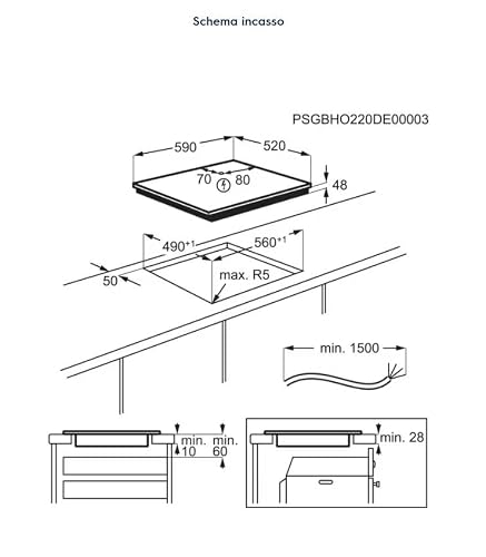 PIANO COTTURA A INDUZIONE ELECTROLUX CIB60424CK, 4 zone cottura, 59 cm x 52 - 2