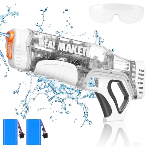 YTKIH Self-Filling Function Electric Water Gun IP67 Waterproof, Automatic Pulse Quickly Shooting Squirt Guns, Watergun Blaster for Pool/Beach Toys(White)