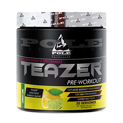 Image of Pole Nutrition Pre-Workout Powder | Flavoured, Maximum Performance Formula | 270 Gram, 30 Serving (Lemon Lime)
