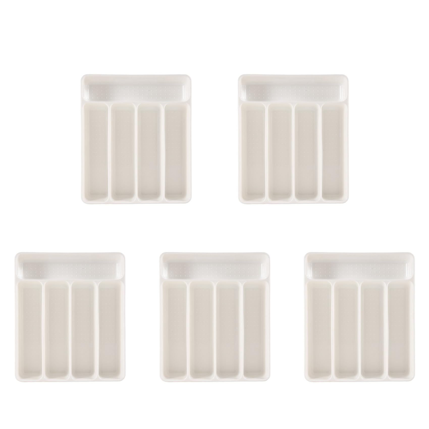 Vjsujehgy 5X New Kitchen Drawer Organizer Tray Spoon Cutlery Separation Finishing Storage Box Cutlery Kitchen Storage Organization