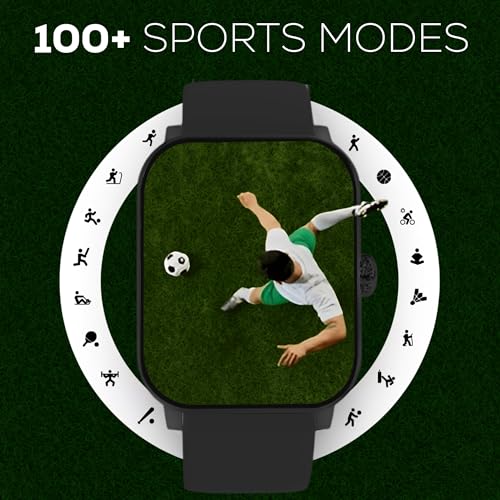 Image of PunnkFunnk Nexoro 2.01 inch Smartwatch for Men & Women Bluetooth Call, Heart Rate, SpO2, Sleep & 100+ Sports Modes, IP68 Waterproof, Compatible with Android & iPhone (Black)