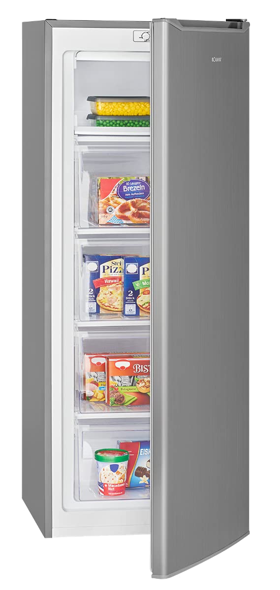 Bomann GS 7340 inox Gefrierschrank 168 Liter 4 Sterne wechselbarer Türanschlag