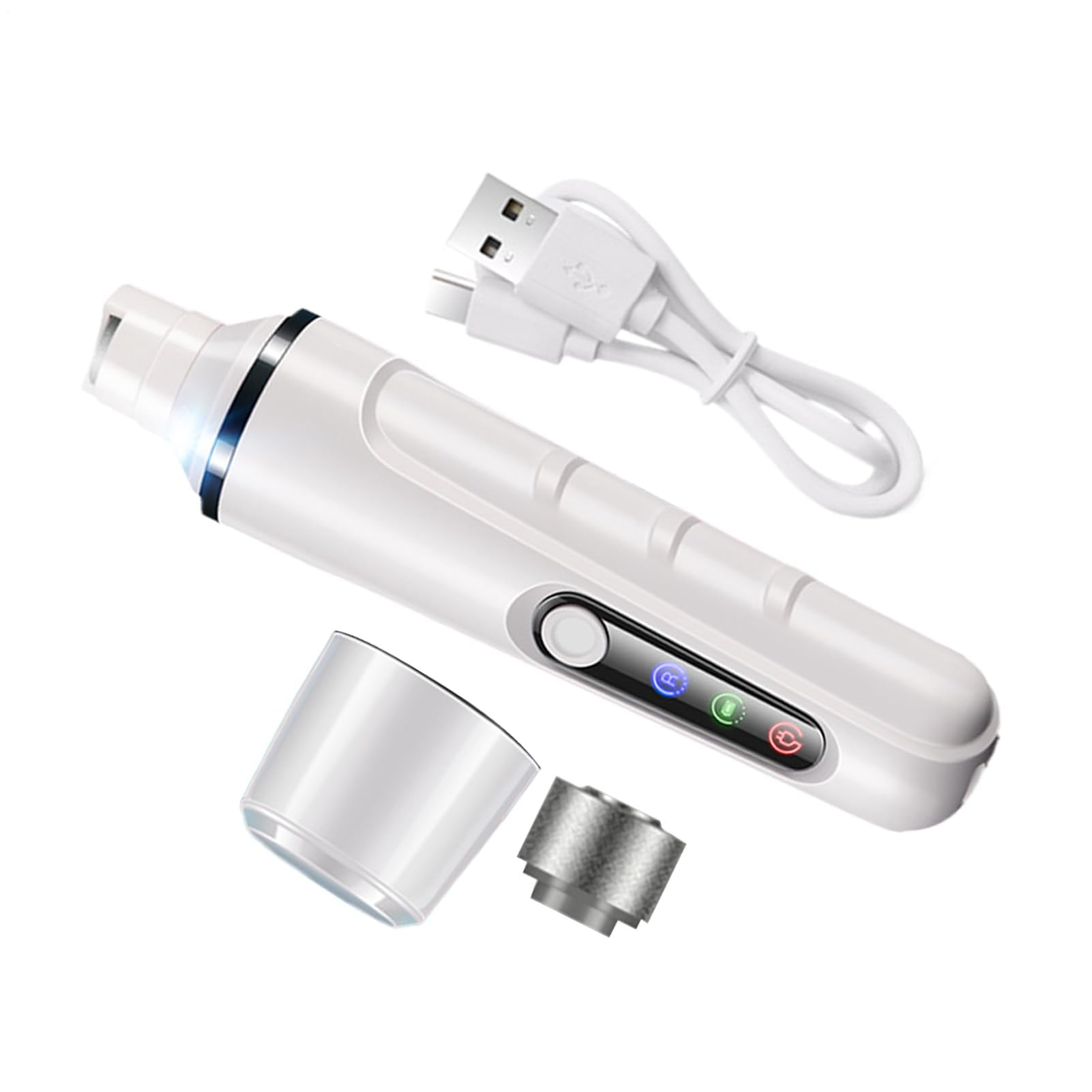 Cortauñas para Mascotas, Lima de uñas for Perros – con Luces LED eléctrica for Recargable por USB Cabezal Repuesto