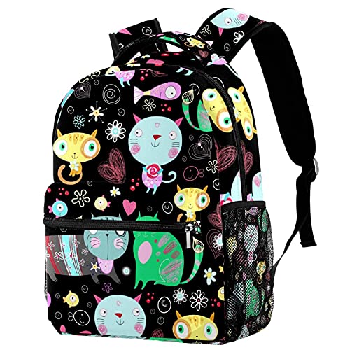 Mochila para portátil espaciosa de Gatos Lindos para organizar bolsas de viaje ordenadas