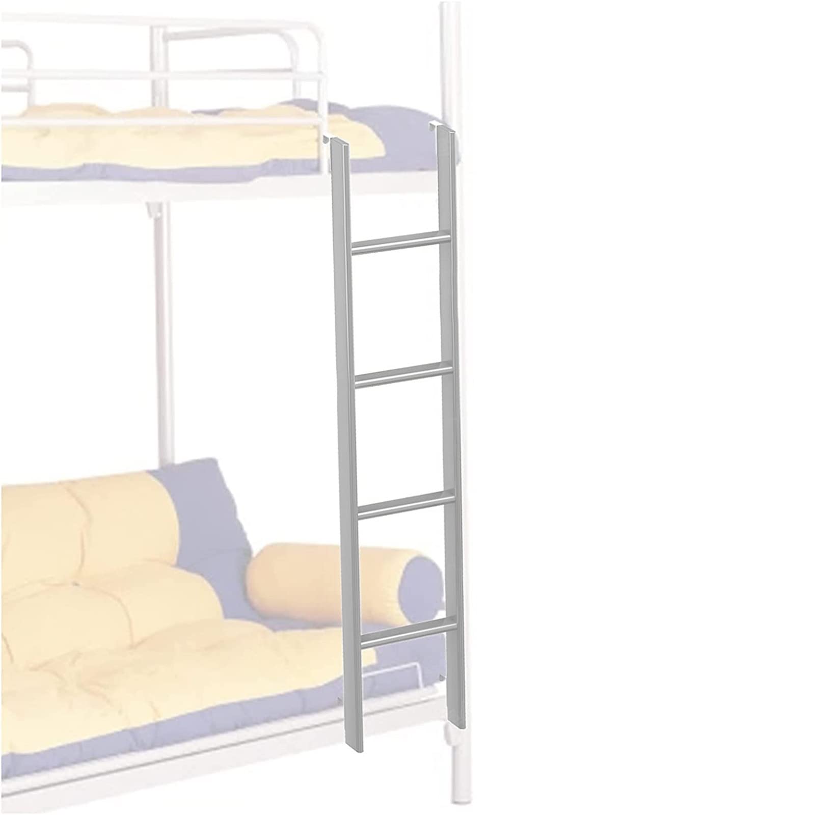 GJMSSMY Replacement Bunk Bed Ladder, Metal RV Bunks Ladder for Home Loft Doom Room & Bedroom, Hook-on Climb Ladders, Easy to Install (Color : Silver, Size : 1.3m/51 Inch)
