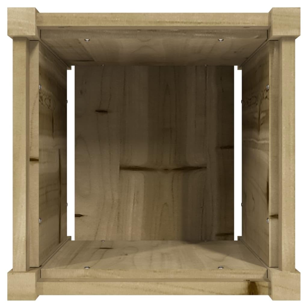 Vaso per piante fai da te in legno di pino massiccio, stile rustico, decorazione da giardino, 2 pezzi, in pino massiccio, per giardino e terrazza