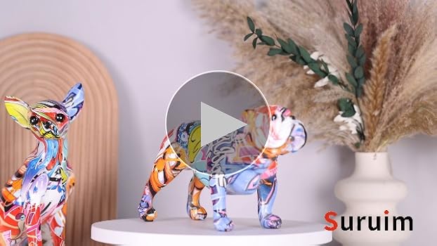 ブルドッグ フィギュア モダングラフィティアート デコレーションアニマル Amazon.com: XYQXYQ Colored Graffiti Bulldog Sculpture