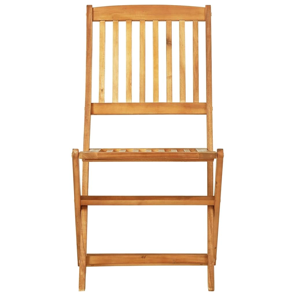 Fengshui Tavolo da giardino pieghevole in acacia con 2 sedie, 3 pezzi | Legno massello di acacia, tavolo da bistrot con lato dritto, sedia con schienale, superficie trattata a olio