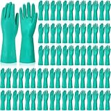 Potchen 20 Pairs Chemical Resistant Gloves Heavy Duty Thick Nitrile Gloves Bulk for Cleaning, Resist Household Acid, Alkali and Oil (X-Large)