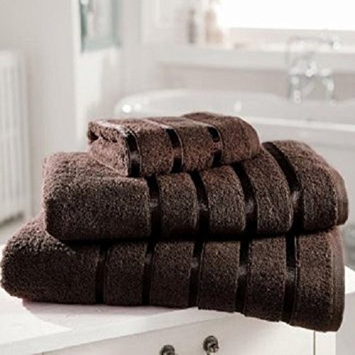 Quality Linen and Towels 100% Egyptian Cotton 600gsm Extra Soft Kensington Stripe Bath Sheet Towel Chocolate