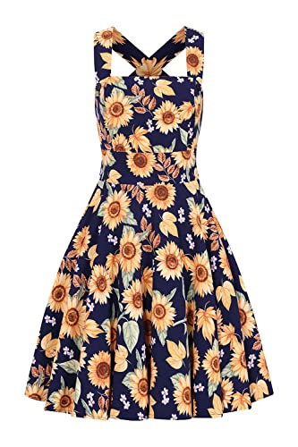 blue dress with sunflowers Women's Marabella Dress (blue swiss dot) XL