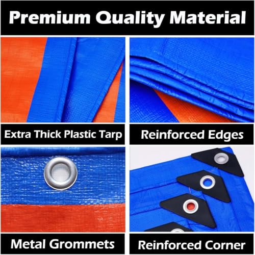Lona impermeable de polietileno resistente de 1x4 metros con ojales para cubiertas de exterior 3
